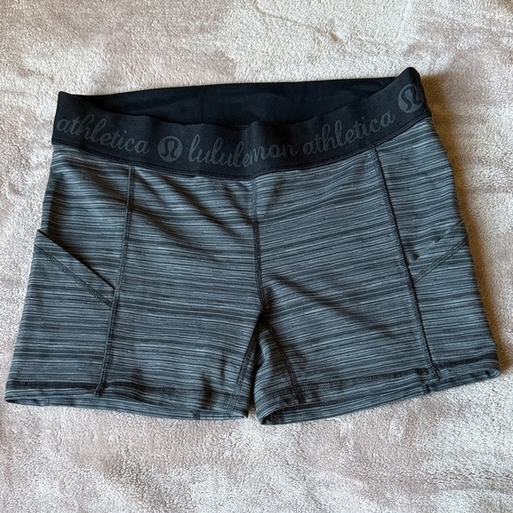 lululemon athletica Women's Black and Gray Athletic Shorts - Picture 1 of 6